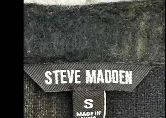 Steve Madden Black and White Plaid Coat - Picture 6 of 6